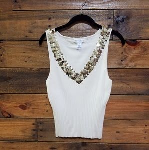 White house black market sequin tank top